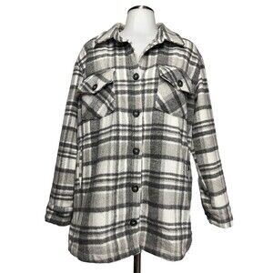 Thread & Supply | Gray Plaid Shirt Jacket | Size Small